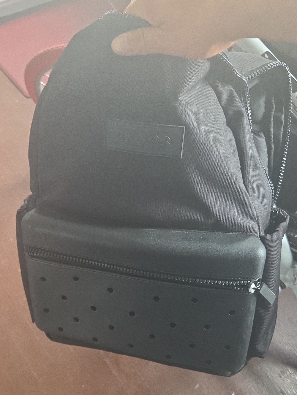 CROCS Men's Black Backpack with Front Compartment